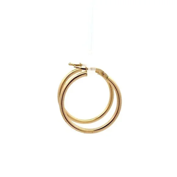 18K Gold Earrings Hoops Polished 1.64 grams - Picture 4 of 5